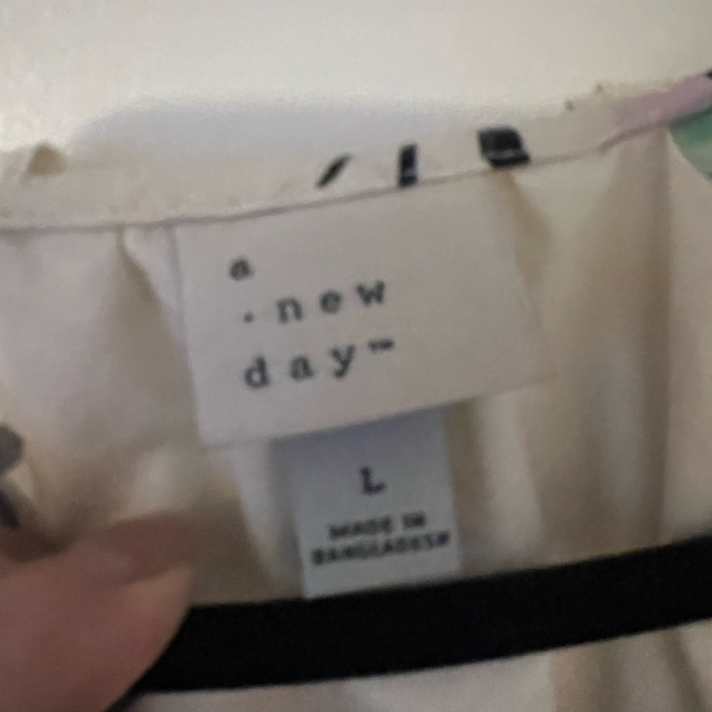 a new day White Mini Dress with Lavender and Mint Floral Print - Picture 3 of 3